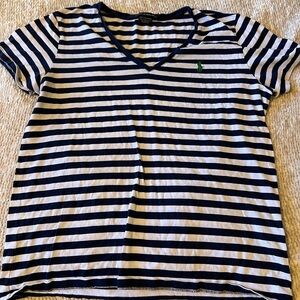 Ralph Lauren Sport Striped T Shirt Women's Medium Blue
